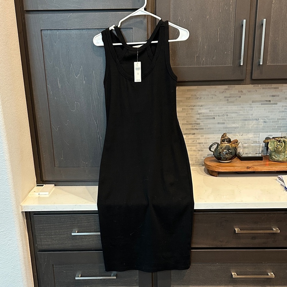 Anthropologie Chic Black Midi Dress